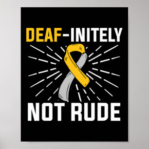 Nicht rude. Asl Deaf Sign Language Deaf Awareness Poster