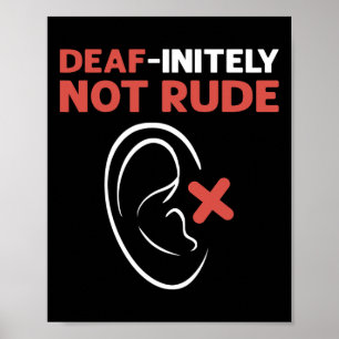 Nicht rude. Asl Hand Sign Language Deaf Prix Poster