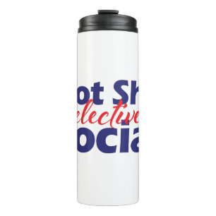 Nicht scheuen selektiv soziales Bold Red & Blue Te Thermosbecher