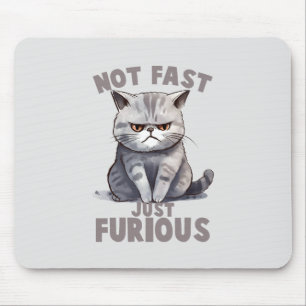 Nicht schnell, nur wütend - Spaß der Grauen Katze Mousepad