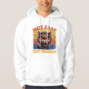 Nicht schnell, nur wütende Katze Hoodie