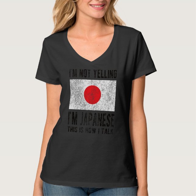 Nicht schreien, ich bin japanische Flagge japanisc T-Shirt (Vorderseite)