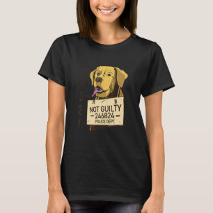 Nicht schuldig Hund Mugshot Gefängnis T-Shirt
