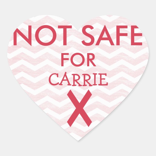 Nicht sichere Lebensmittelaufkleber für besondere  Herz-Aufkleber (Vorderseite)