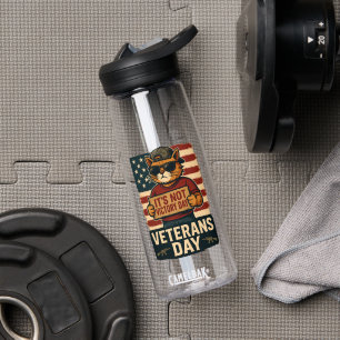 Nicht Sieg Tag kühne Katze - Veteranen Tagesdesign Trinkflasche