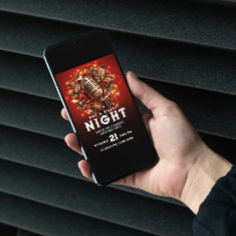 Nicht Silver Night Karaoke Weihnachts Party Mic Einladung