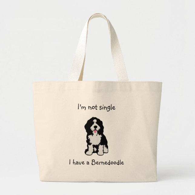 Nicht Single Ich habe einen Bernedoodle Jumbo Stoffbeutel (Vorne)