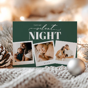 Nicht so leise Nacht Green Holiday Foto Card Feiertagskarte