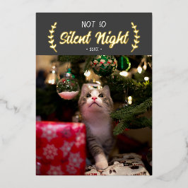 Nicht so Stille Nachttier Foto Foil Holiday Card Folien Feiertagskarte