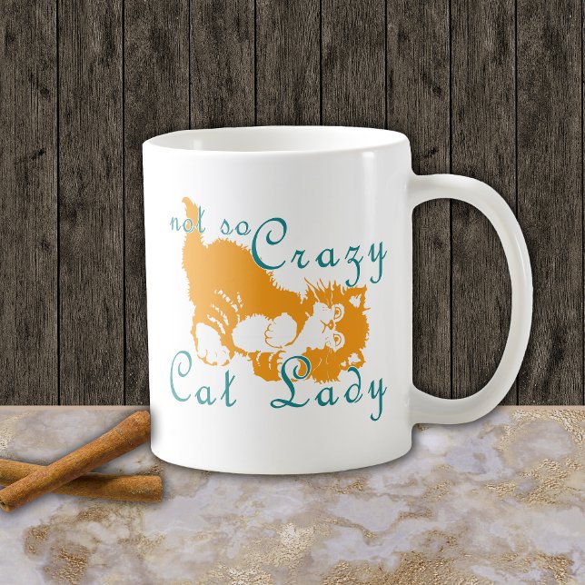 Nicht so verrückte Katze Lady gelb Tasse (Von Creator hochgeladen)