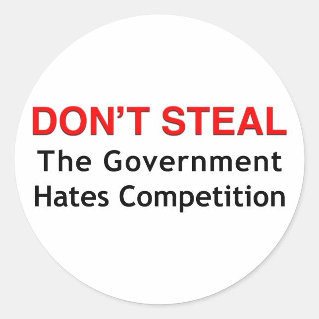 Nicht stehlen runder aufkleber (Vorderseite)