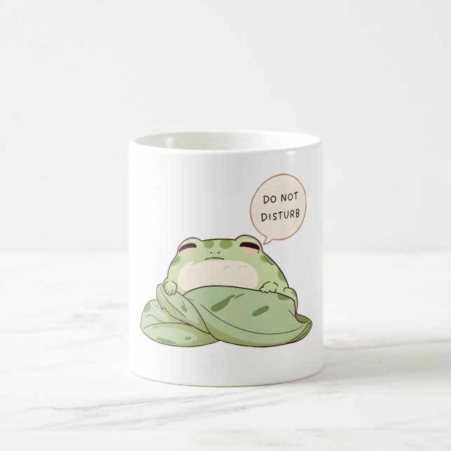 Nicht stören-Frosch-Schlaf-Kawaii-Design Kaffeetasse (Mittel)
