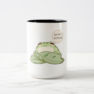 Nicht stören-Frosch-Schlaf-Kawaii-Design Zweifarbige Tasse