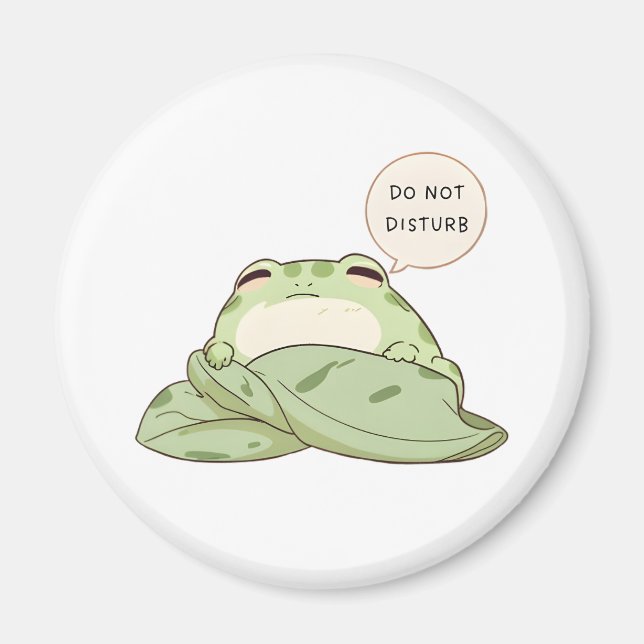 Nicht stören Frosch Schlafend Kawaii Design Magnet (Vorne)