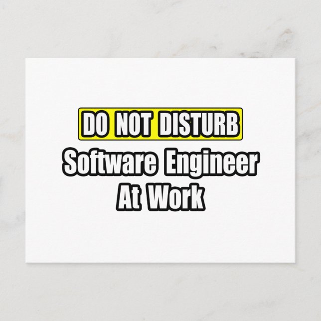 Nicht stören...Software-Ingenieur bei der Arbeit Postkarte (Vorderseite)