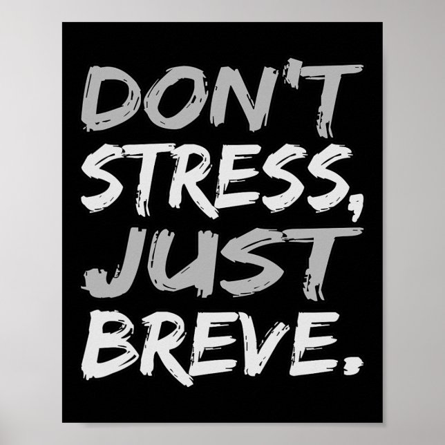 Nicht Stress Breve Dyslexia Awareness Silver Poster (Vorne)