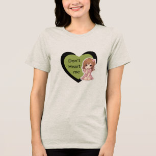 Nicht süß finden Anime-Herz-Grafik Frauen T-Shirt Tri-Blend Shirt