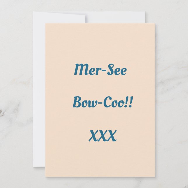 Nicht tatsächliche Rechtschreibung! Dankeskarte (Vorderseite)