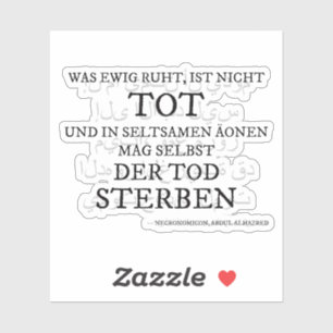 „Nicht tot ist...“ – Das Necronomicon-Zitat Aufkleber