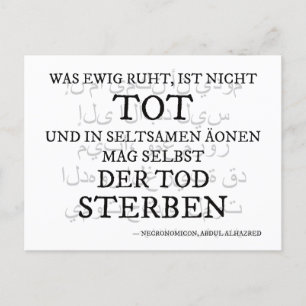 „Nicht tot ist...“ – Das Necronomicon-Zitat Feiertagspostkarte