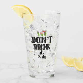 Nicht trinken und Fly Type Black Halloween Funny Glas