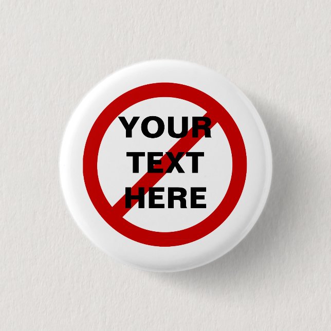 NICHT TUN roter Antikreis mit Hiebsymbol Button (Vorderseite)