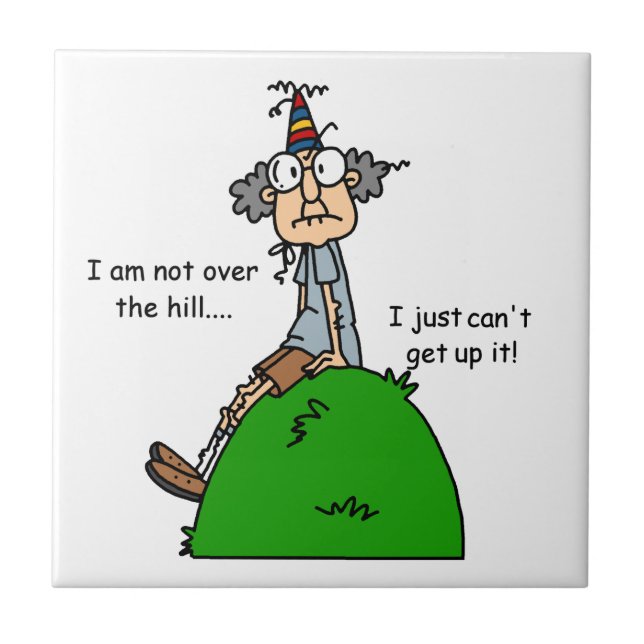 Nicht über dem Hügel-Spaß Fliese (Vorderseite)