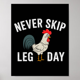 Nicht überspringen LG Day Gym Rooster Funny Workou Poster