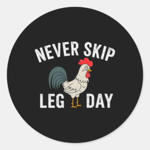 Nicht überspringen LG Day Gym Rooster Funny Workou Runder Aufkleber