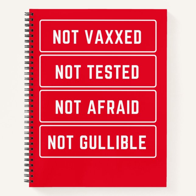 Nicht vaxxed nicht geprüft, nicht gefärbt, nicht b notizbuch (Vorderseite)