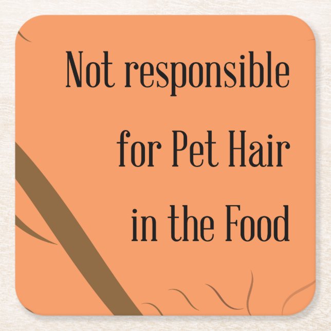 Nicht verantwortlich für Haustier-Haar in der Rechteckiger Pappuntersetzer (Vorderseite)
