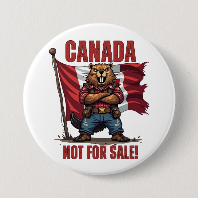 NICHT VERKAUF, Kanada, Beaver Lumberjack, Flag, Button (Vorderseite)