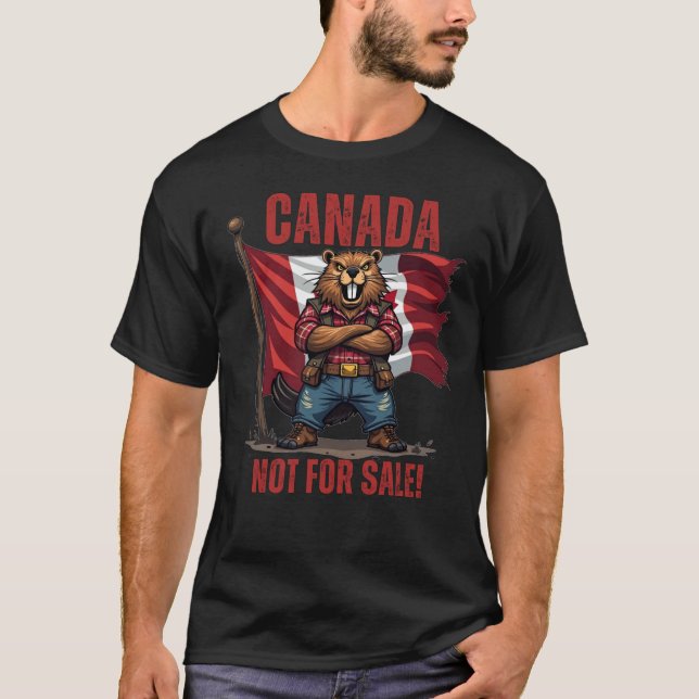 NICHT VERKAUF, Kanada, Beaver Lumberjack, Flag, T-Shirt (Vorderseite)