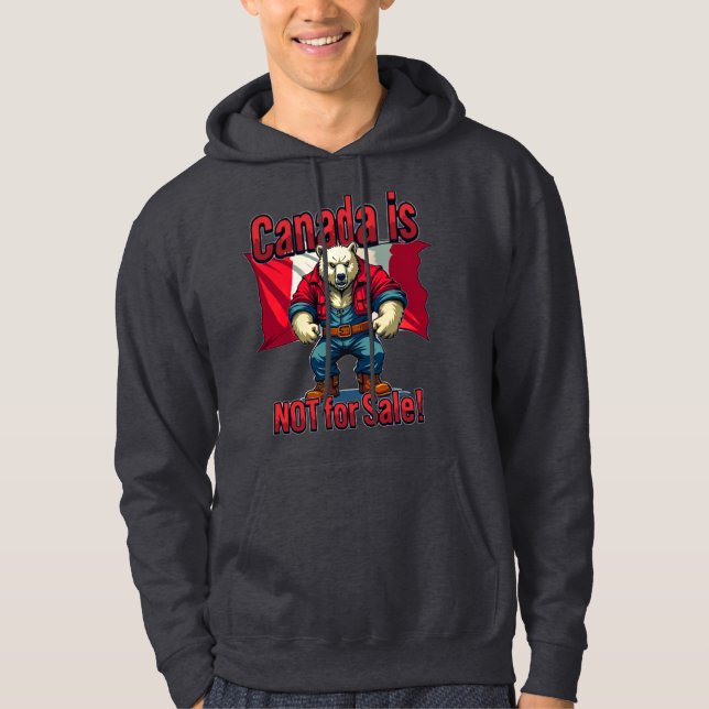 NICHT VERKAUF, Kanada, Polar Bear Lumberjack, Flag Hoodie (Vorderseite)