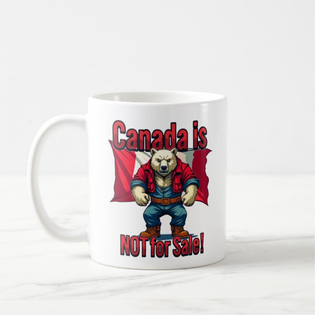 NICHT VERKAUF, Kanada, Polar Bear Lumberjack, Flag Kaffeetasse (Links)