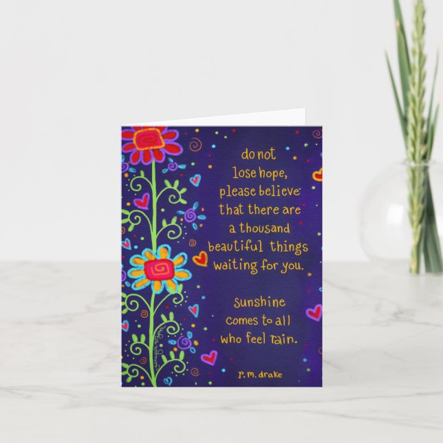 Nicht verlieren Hoffnung Ermutigung Hübsche Blüte Karte (Vorderseite)