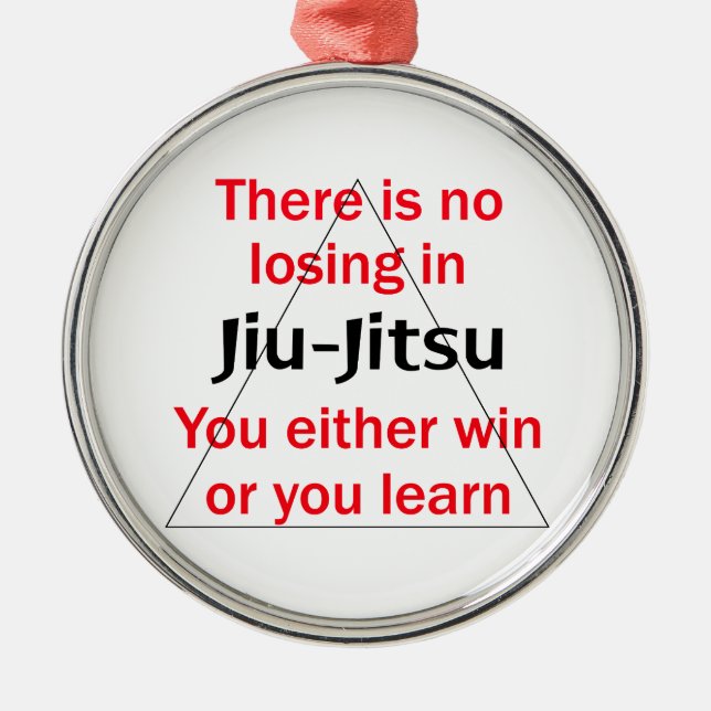 Nicht verlierend in Jiu Jitsu Silbernes Ornament (Vorne)