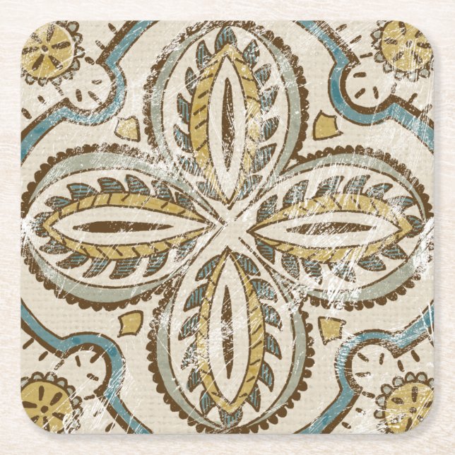 Nicht-Verschönertes Batik-Quadrat III Rechteckiger Pappuntersetzer (Vorderseite)