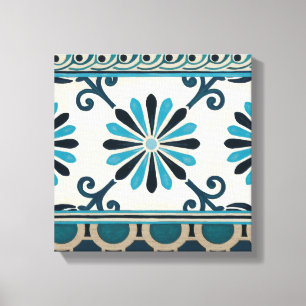 Nicht verzierte Indigofries II Leinwanddruck