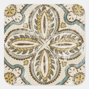 Nicht verzierter Batik-Platz III Quadratischer Aufkleber