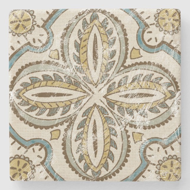 Nicht verzierter Batik-Platz III Steinuntersetzer (Vorderseite)