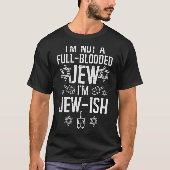 Nicht vollständig blutende jüdische Hanukkah Chanu T-Shirt (Vorderseite)
