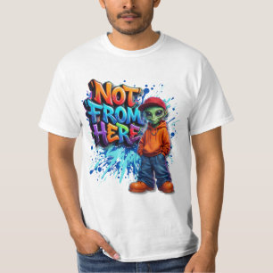 Nicht von hier lustiges Alien-Streetwear-Design T-Shirt