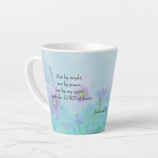 Nicht von Might - Zechariah 4:6 Milchtasse (Linke Ecke)