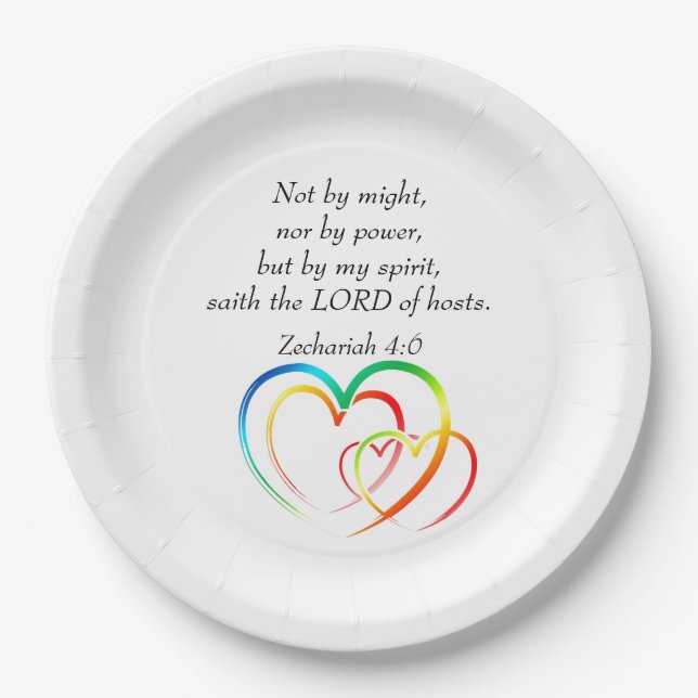 Nicht von Might - Zechariah 4:6 Pappteller (Vorderseite)