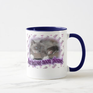Nicht vor Mittag (in Lila) Tasse