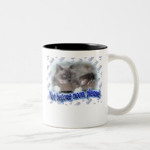Nicht vor Mittag! Zweifarbige Tasse