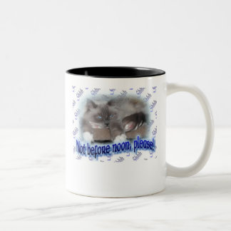 Nicht vor Mittag! Zweifarbige Tasse