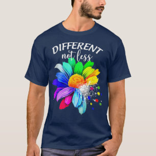 Nicht weniger Sonnenblumen Autismus Puzzle Awarene T-Shirt