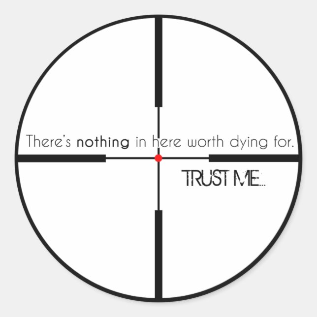 NICHT wert, für Runder Aufkleber (Vorderseite)